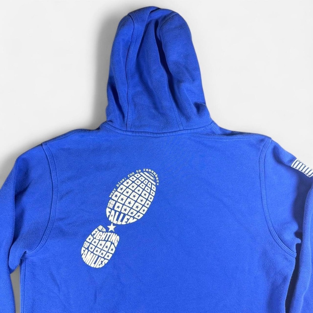 Retro Nike Blue Center Swoosh "Run to remember" Hoodie Size Large - Picture 5 of 7